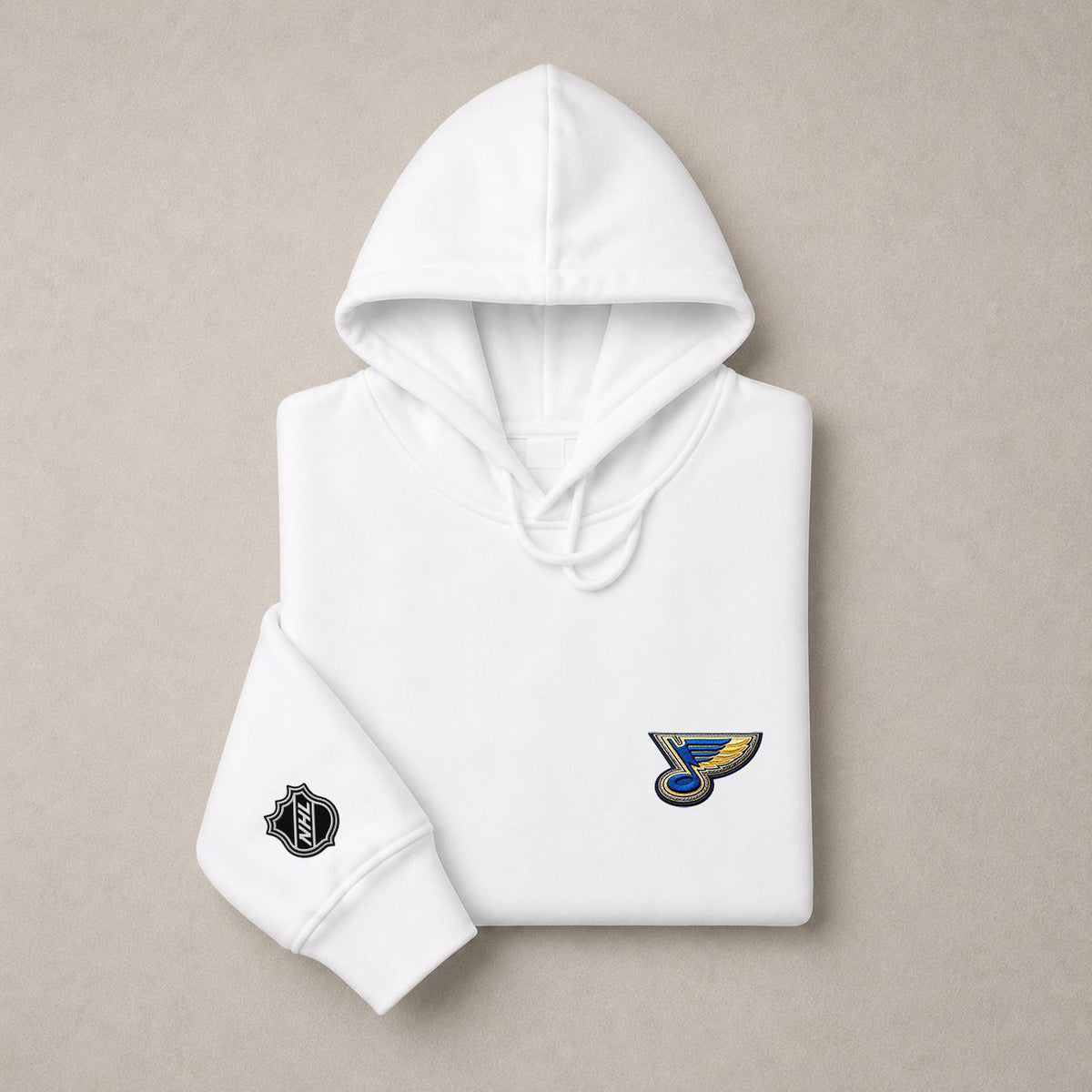 073 St Louis Blues Pullover Hoodie - Embroidered Logo Fleece Sweatshirt