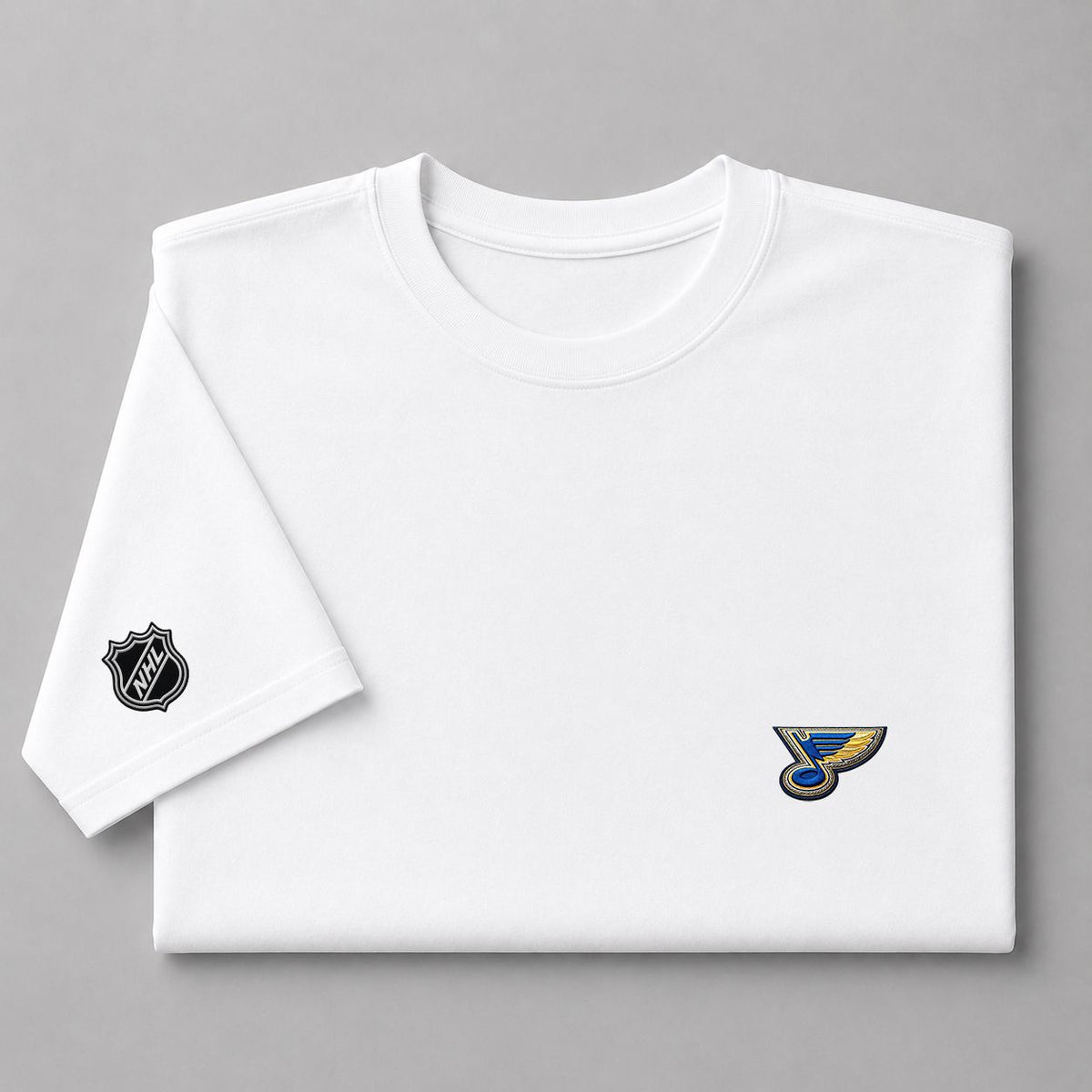 073 St Louis Blues Puff Embroidered Logo T-Shirt - Unisex Short Sleeve Tee
