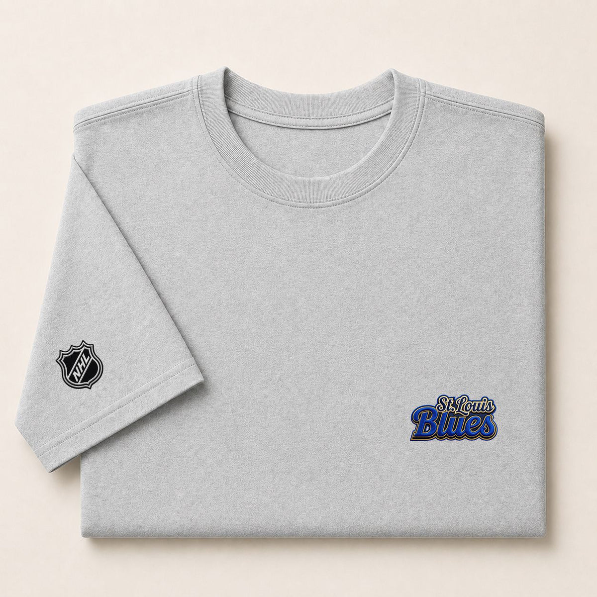 074 St Louis Blues Puff Embroidered Logo T-Shirt - Unisex Short Sleeve Tee