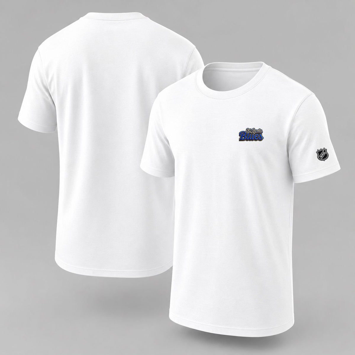074 St Louis Blues Puff Embroidered Logo T-Shirt - Unisex Short Sleeve Tee