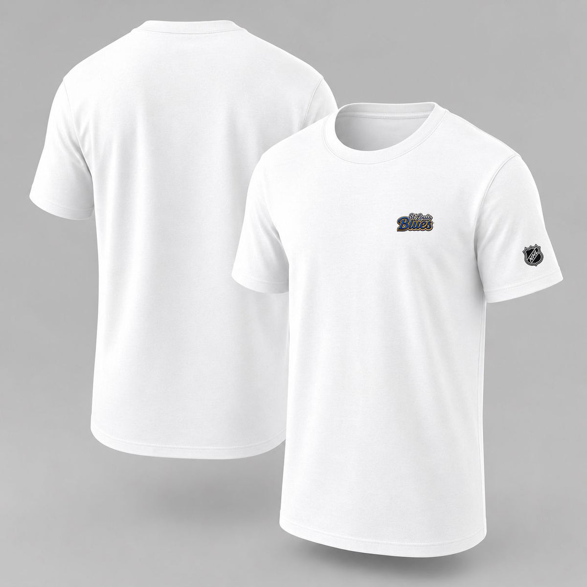 074 St Louis Blues Puff Embroidered Logo T-Shirt - Unisex Short Sleeve Tee