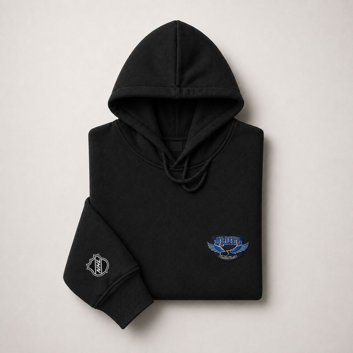 075 St Louis Blues Pullover Hoodie - Embroidered Logo Fleece Sweatshirt