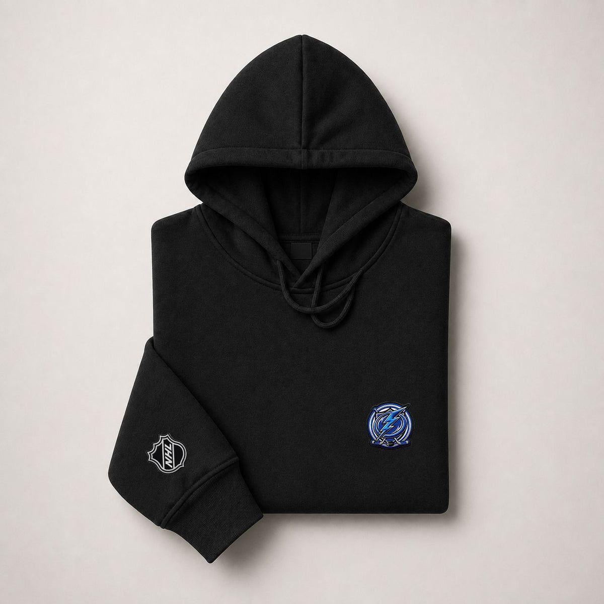 076 Tampa Bay Lightning Pullover Hoodie - Embroidered Logo Fleece Sweatshirt