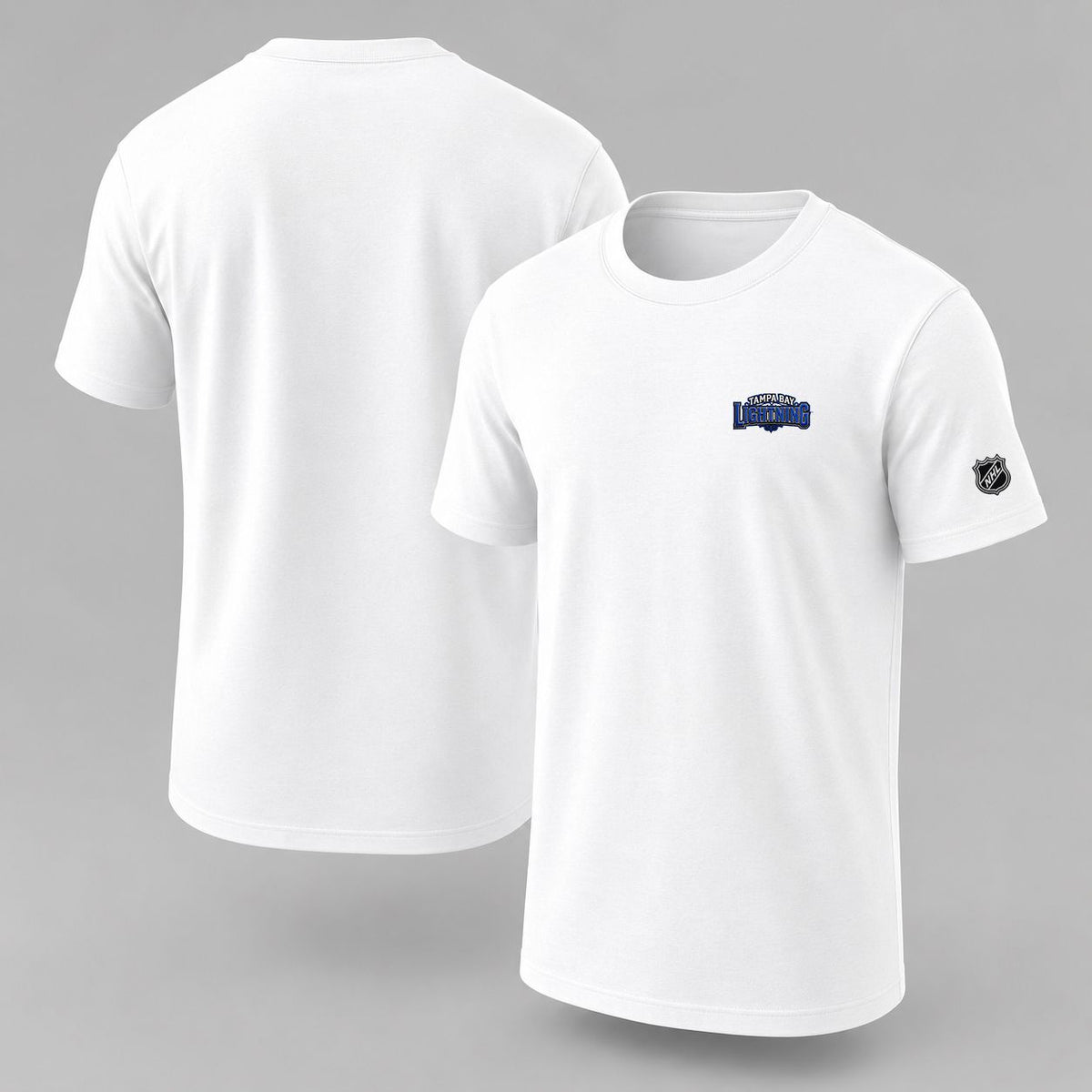 077 Tampa Bay Lightning Puff Embroidered Logo T-Shirt - Unisex Short Sleeve Tee