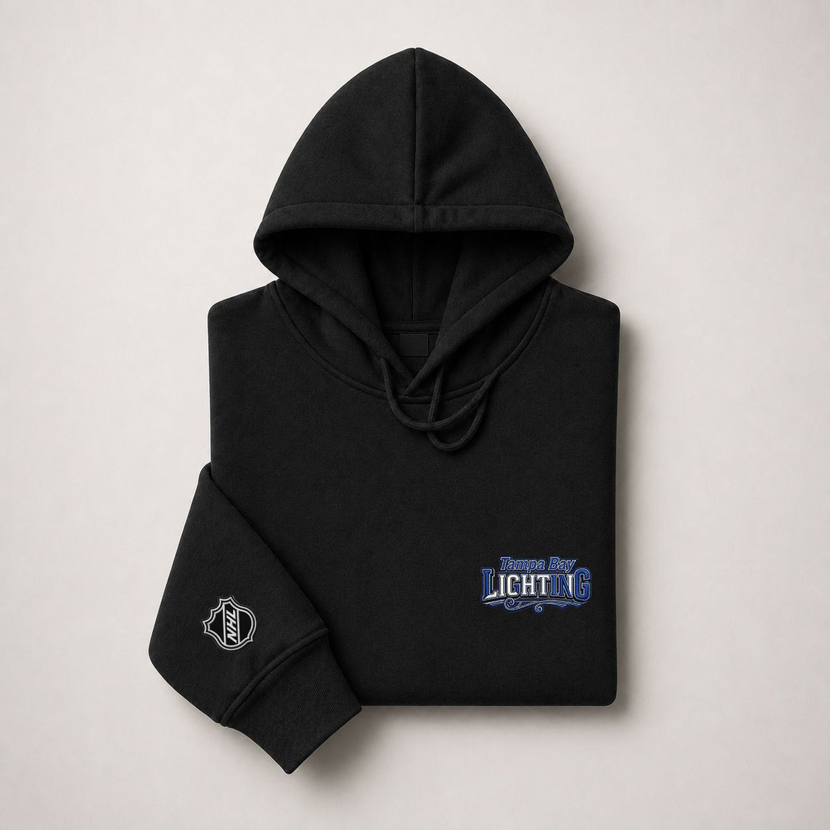 077 Tampa Bay Lightning Pullover Hoodie - Embroidered Logo Fleece Sweatshirt