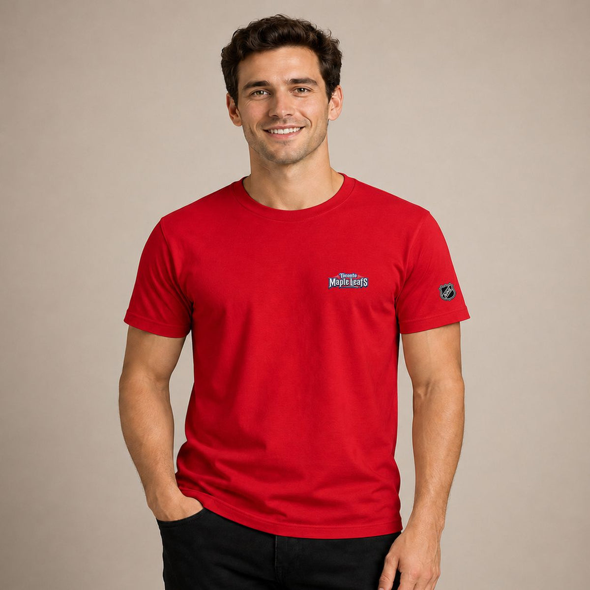 080 Toronto Maple Leafs Puff Embroidered Logo T-Shirt - Unisex Short Sleeve Tee