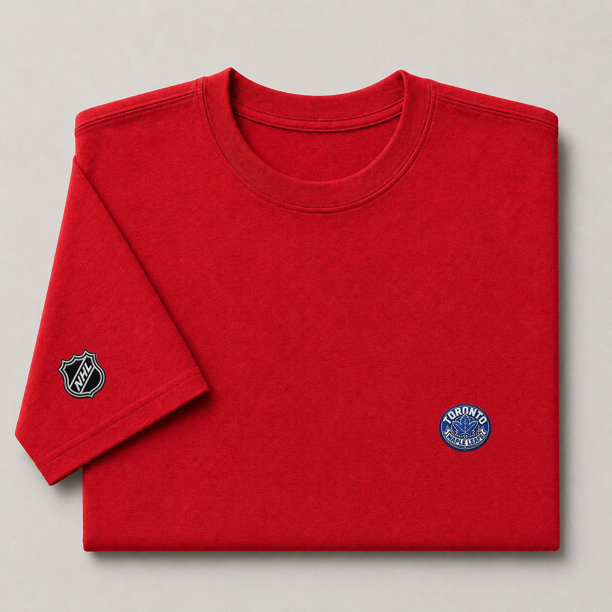 081 Toronto Maple Leafs Puff Embroidered Logo T-Shirt - Unisex Short Sleeve Tee