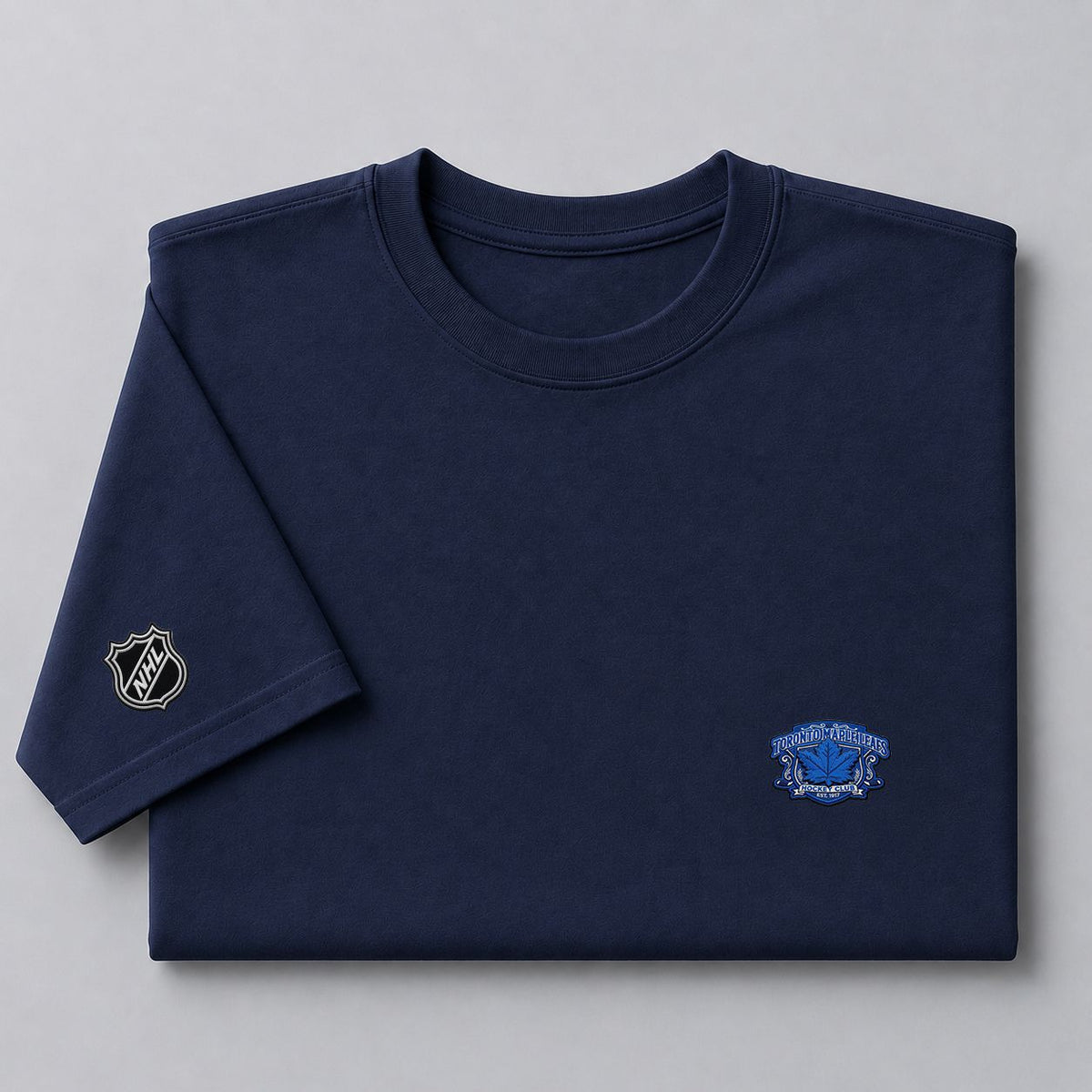 081 Toronto Maple Leafs Puff Embroidered Logo T-Shirt - Unisex Short Sleeve Tee