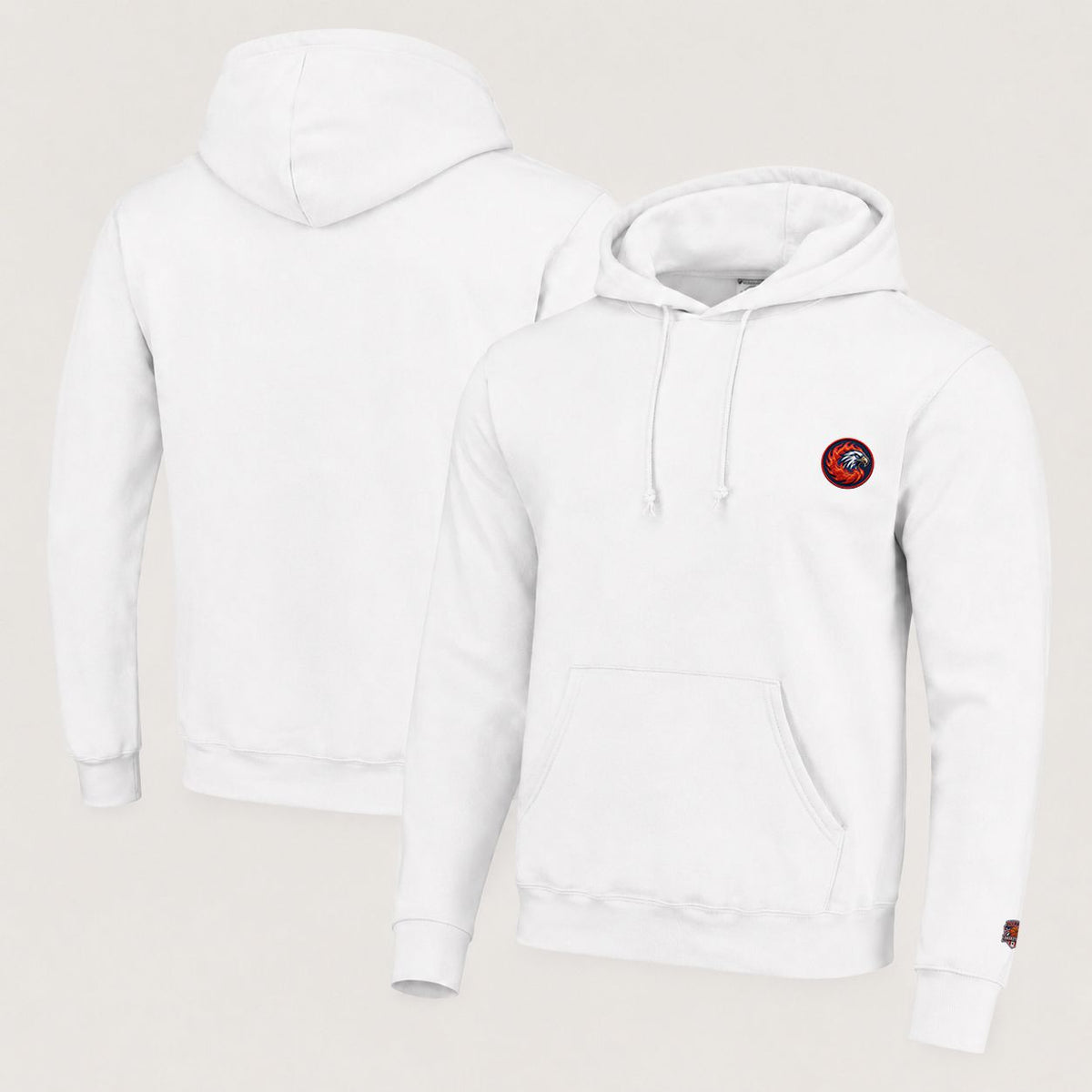 082 Liberty Flames Pullover Hoodie - Embroidered Logo Fleece Sweatshirt