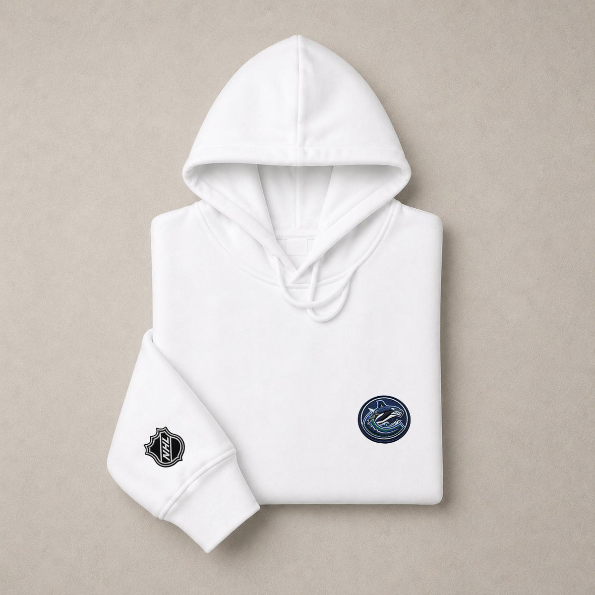 085 Vancouver Canucks Pullover Hoodie - Embroidered Logo Fleece Sweatshirt