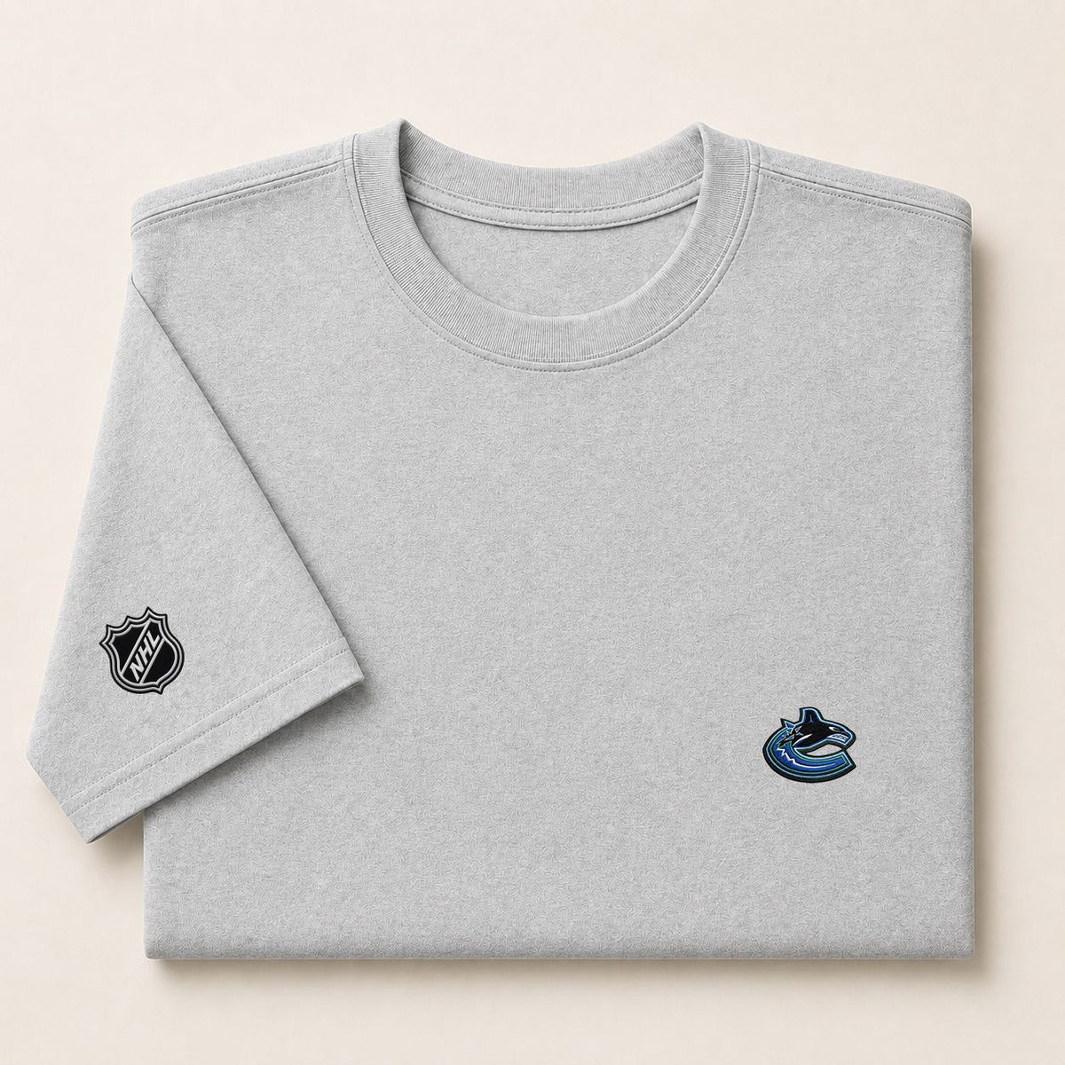 085 Vancouver Canucks Puff Embroidered Logo T-Shirt - Unisex Short Sleeve Tee
