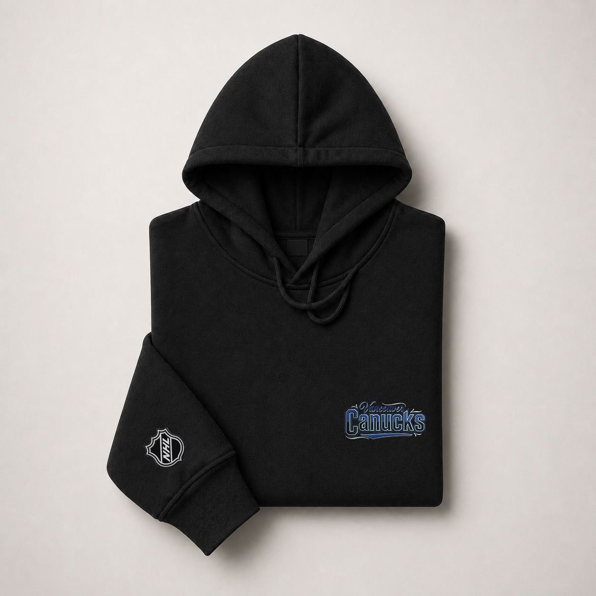 086 Vancouver Canucks Pullover Hoodie - Embroidered Logo Fleece Sweatshirt