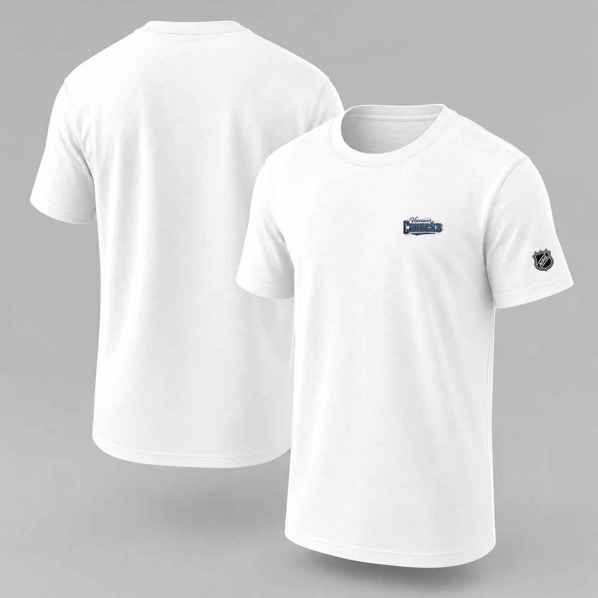 086 Vancouver Canucks Puff Embroidered Logo T-Shirt - Unisex Short Sleeve Tee