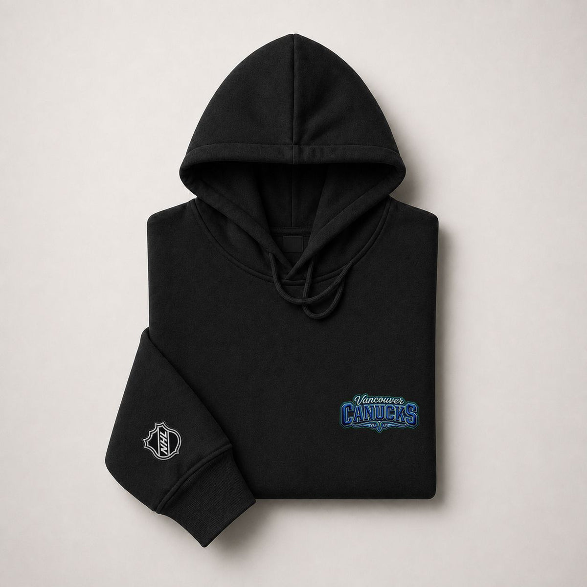 086 Vancouver Canucks Pullover Hoodie - Embroidered Logo Fleece Sweatshirt