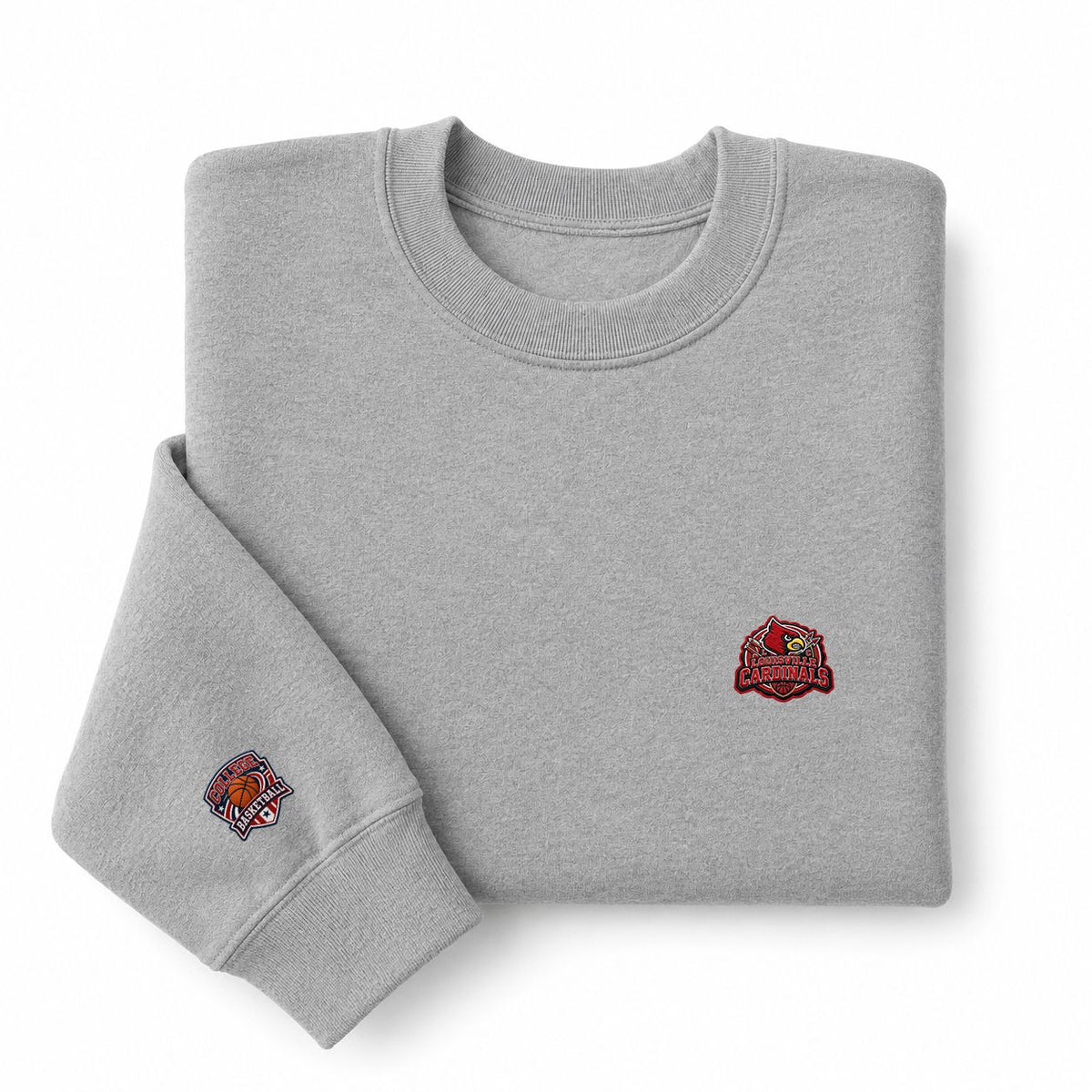 087 Louisville Cardinals Embroidered Logo Crewneck Sweatshirt - Unisex Adult Pullover