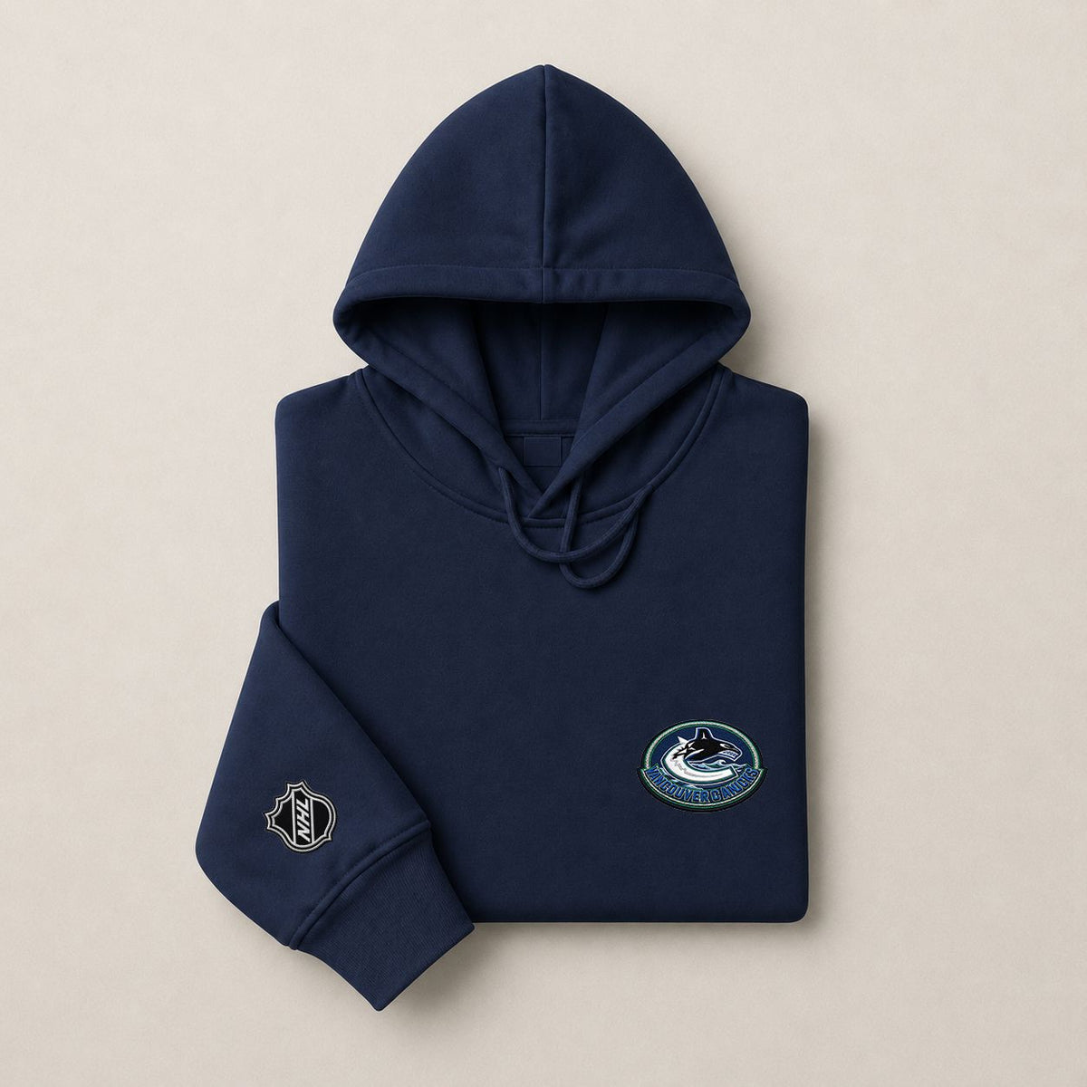 087 Vancouver Canucks Pullover Hoodie - Embroidered Logo Fleece Sweatshirt