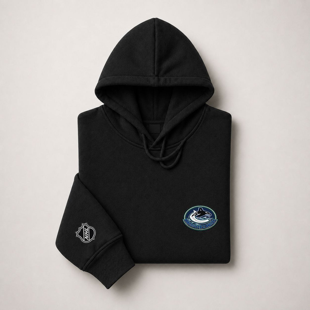 087 Vancouver Canucks Pullover Hoodie - Embroidered Logo Fleece Sweatshirt