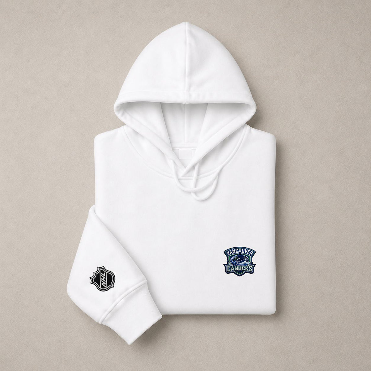 087 Vancouver Canucks Pullover Hoodie - Embroidered Logo Fleece Sweatshirt