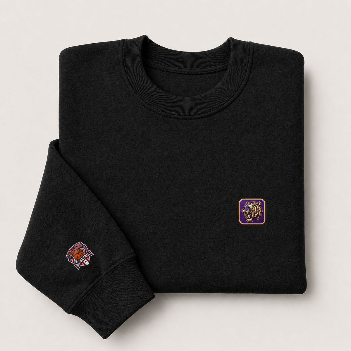 088 LSU Tigers Embroidered Logo Crewneck Sweatshirt - Unisex Adult Pullover
