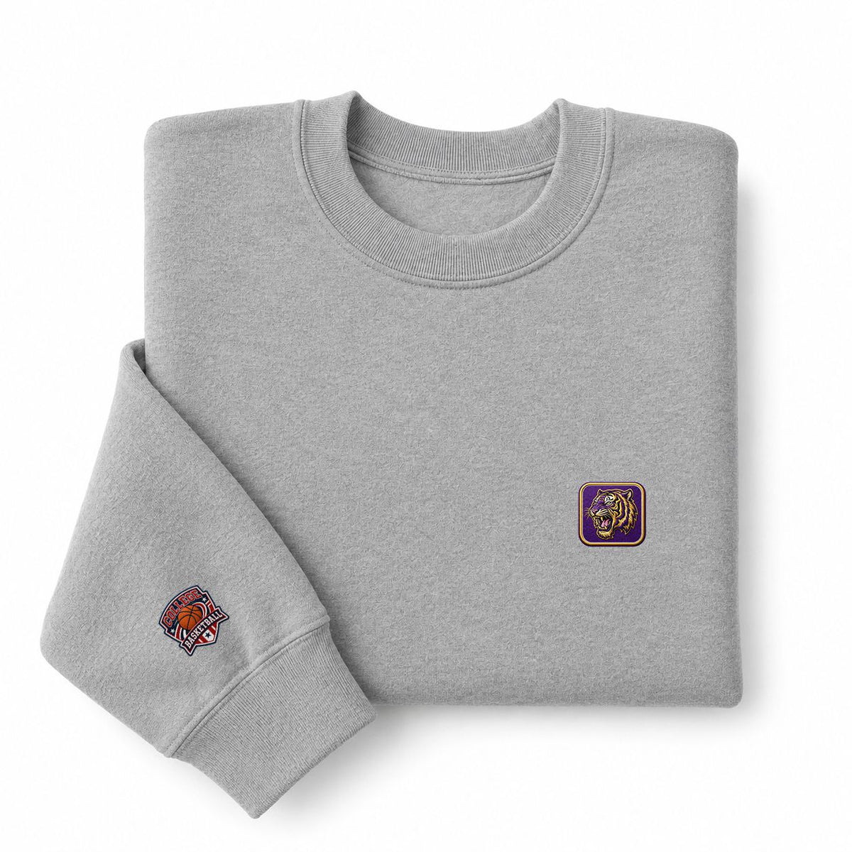 088 LSU Tigers Embroidered Logo Crewneck Sweatshirt - Unisex Adult Pullover