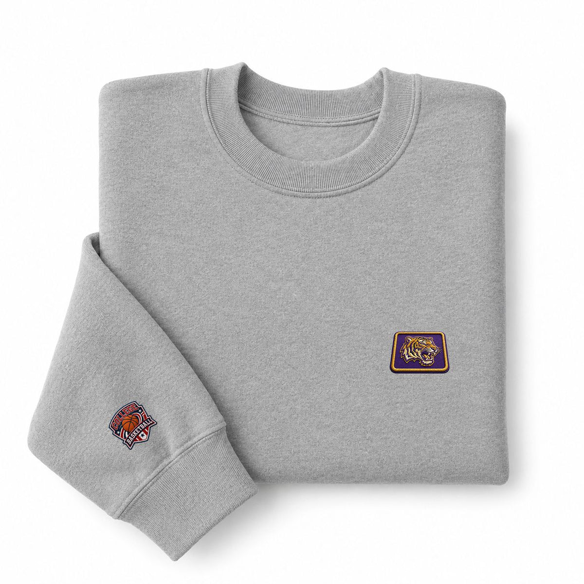 088 LSU Tigers Embroidered Logo Crewneck Sweatshirt - Unisex Adult Pullover