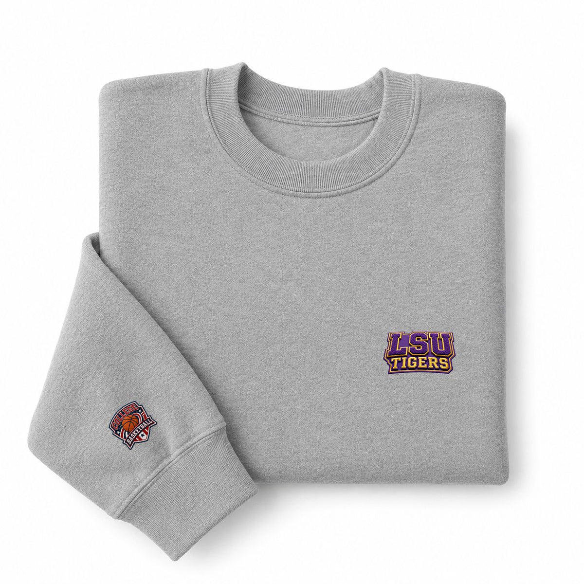089 LSU Tigers Embroidered Logo Crewneck Sweatshirt - Unisex Adult Pullover