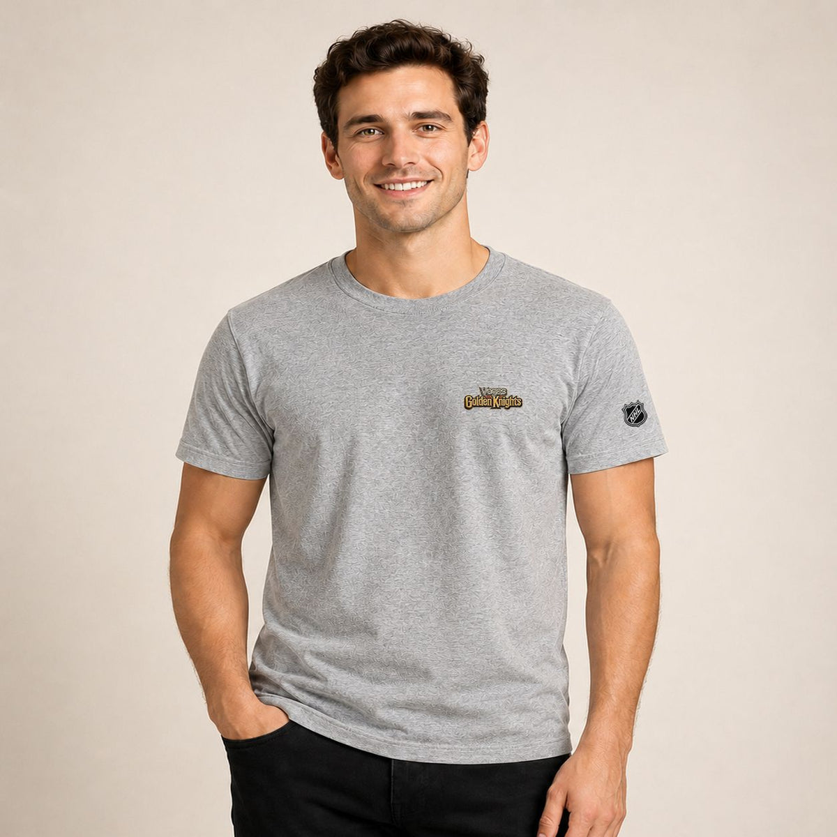 089 Vegas Golden Knights Puff Embroidered Logo T-Shirt - Unisex Short Sleeve Tee