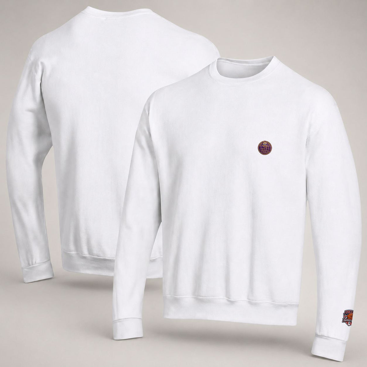 090 LSU Tigers Embroidered Logo Crewneck Sweatshirt - Unisex Adult Pullover