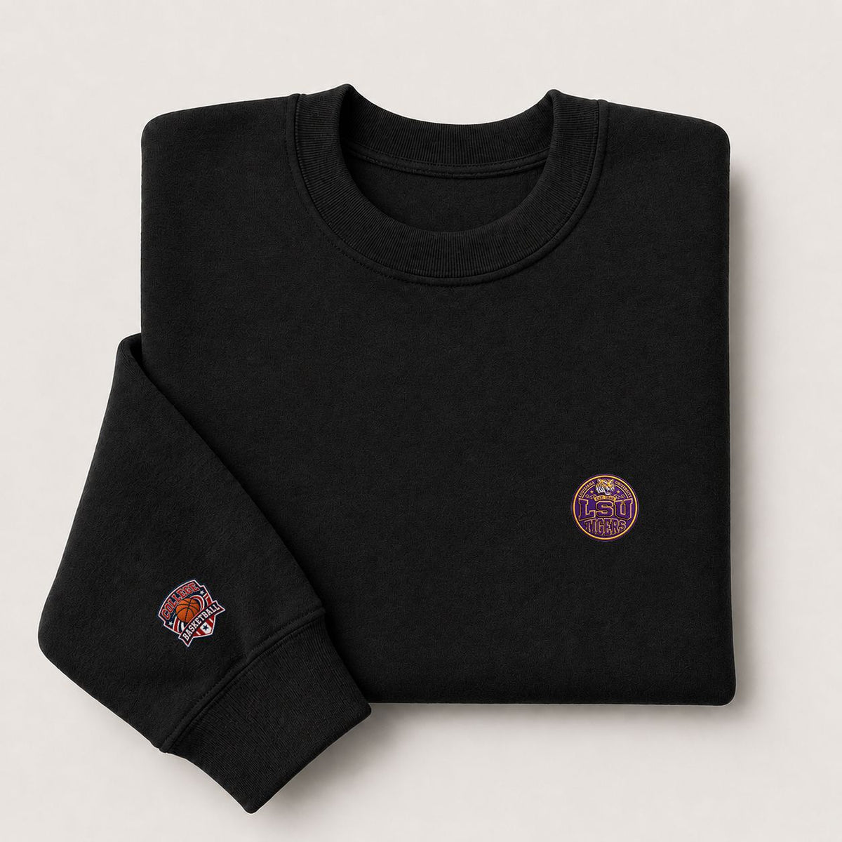 090 LSU Tigers Embroidered Logo Crewneck Sweatshirt - Unisex Adult Pullover