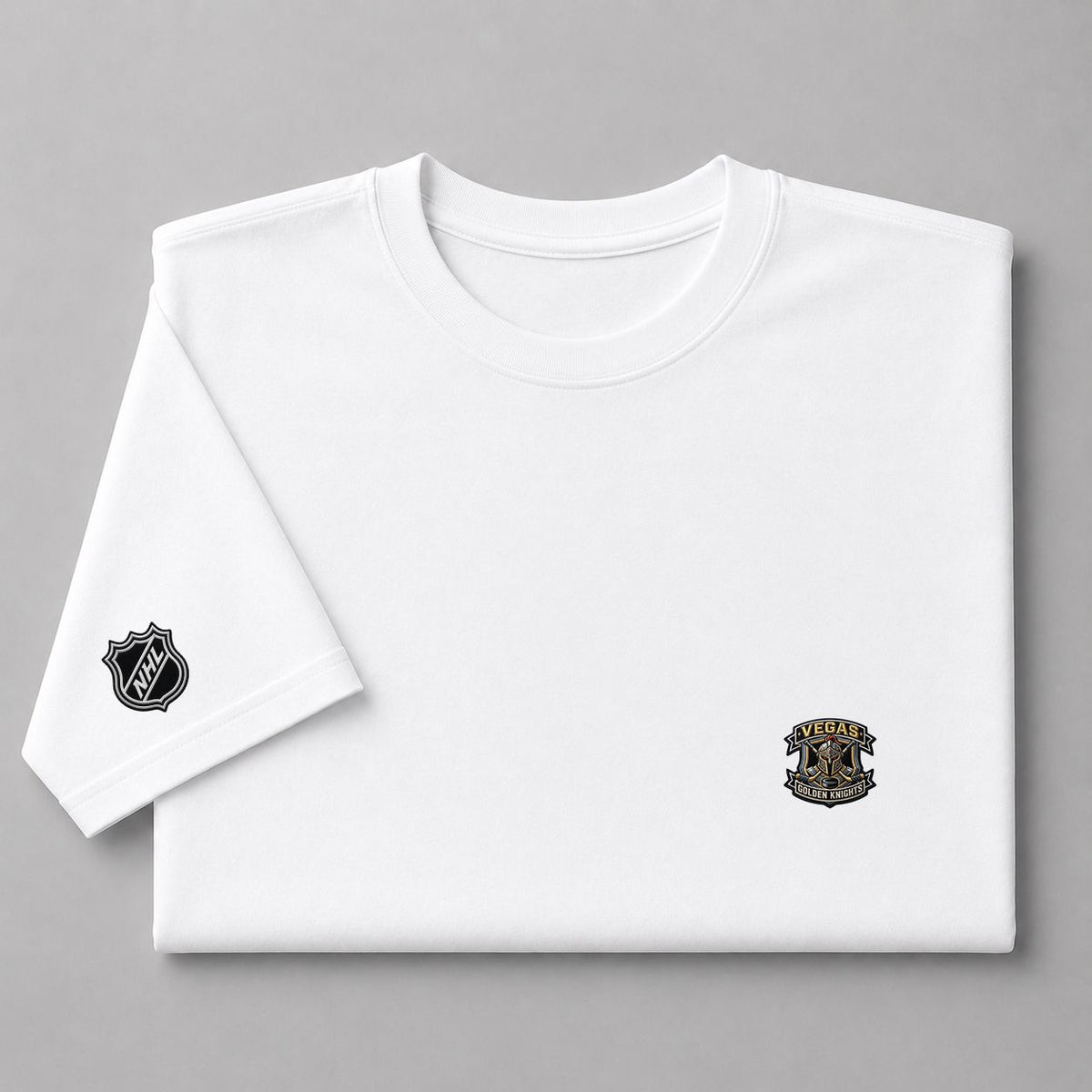 090 Vegas Golden Knights Puff Embroidered Logo T-Shirt - Unisex Short Sleeve Tee