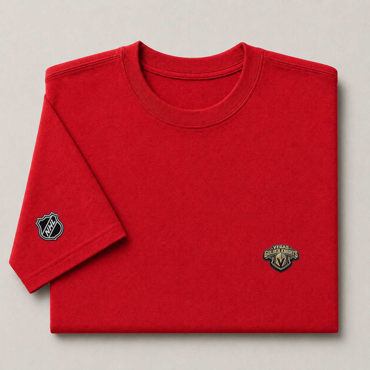 090 Vegas Golden Knights Puff Embroidered Logo T-Shirt - Unisex Short Sleeve Tee
