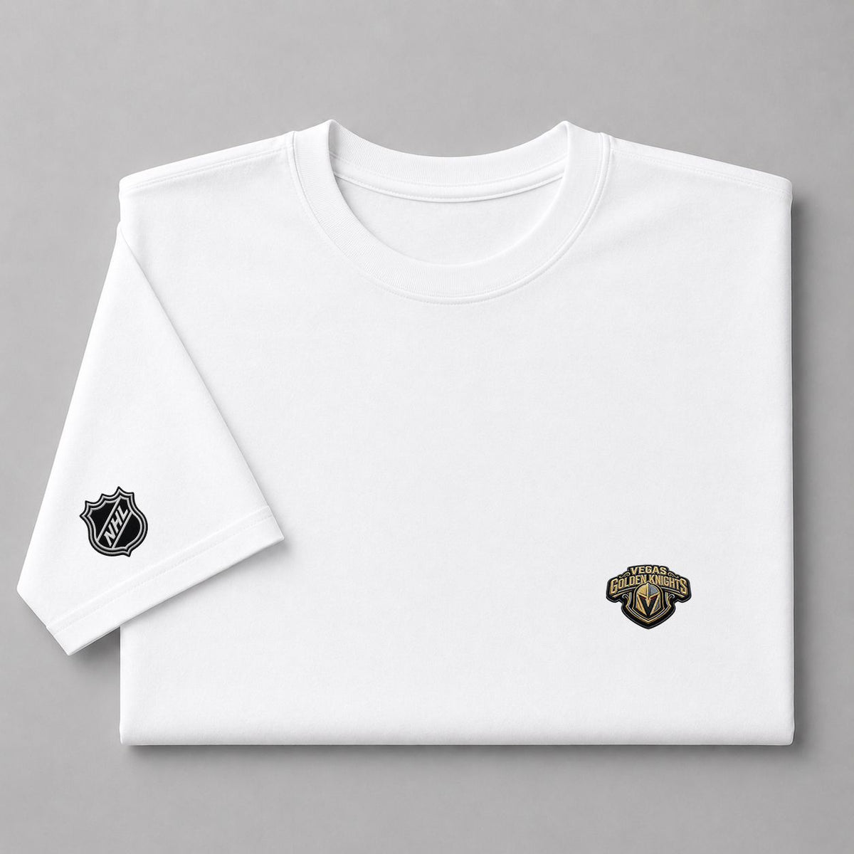 090 Vegas Golden Knights Puff Embroidered Logo T-Shirt - Unisex Short Sleeve Tee