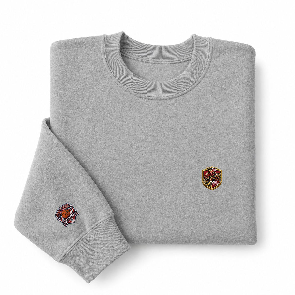 091 Maryland Terrapins Embroidered Logo Crewneck Sweatshirt - Unisex Adult Pullover