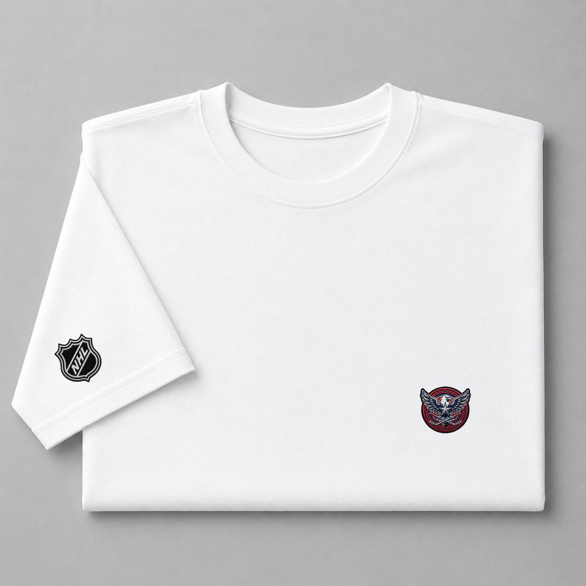 091 Washington Capitals Puff Embroidered Logo T-Shirt - Unisex Short Sleeve Tee