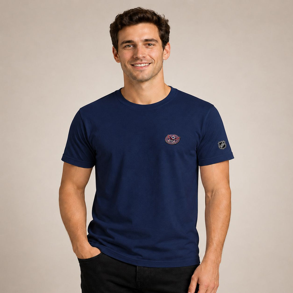 091 Washington Capitals Puff Embroidered Logo T-Shirt - Unisex Short Sleeve Tee