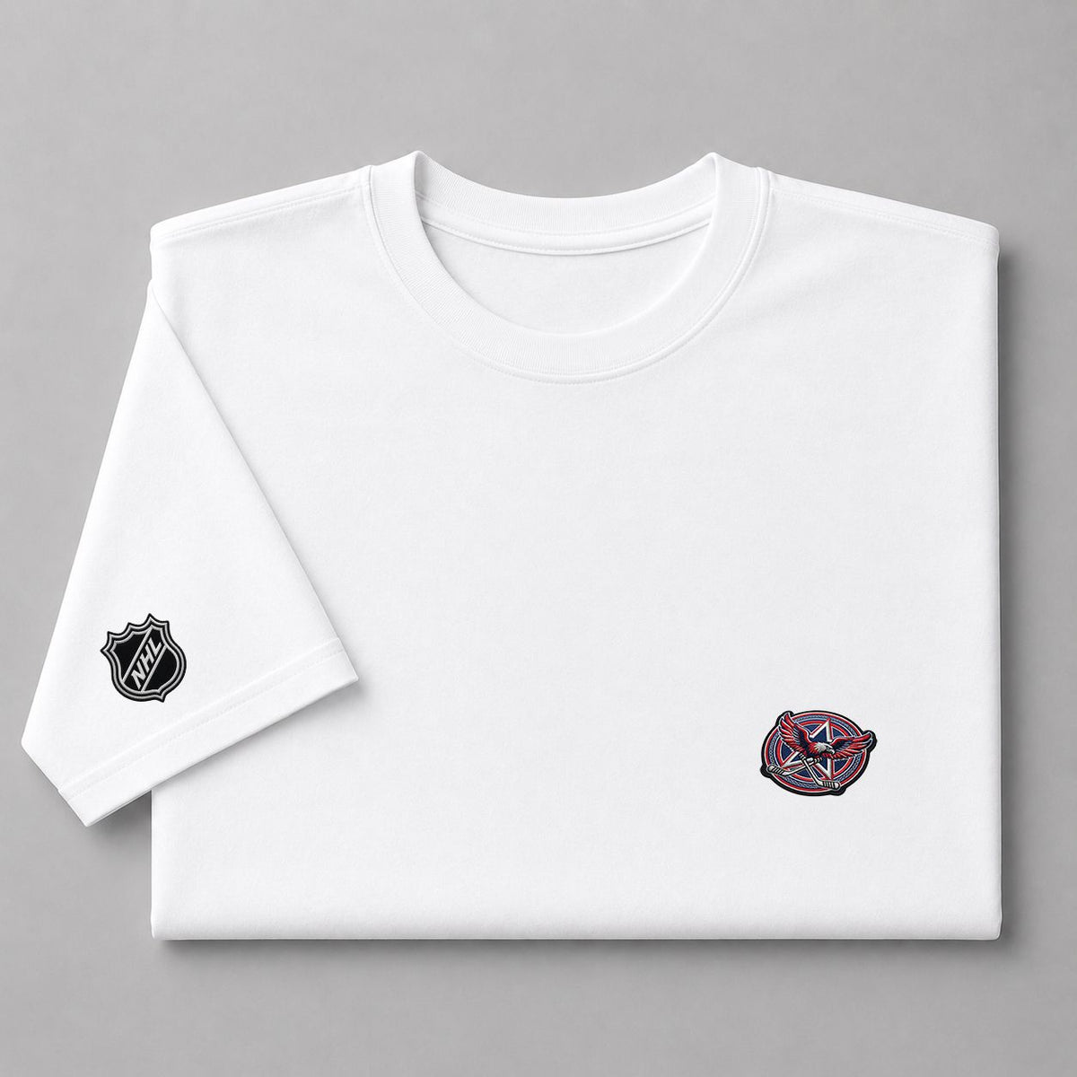 091 Washington Capitals Puff Embroidered Logo T-Shirt - Unisex Short Sleeve Tee