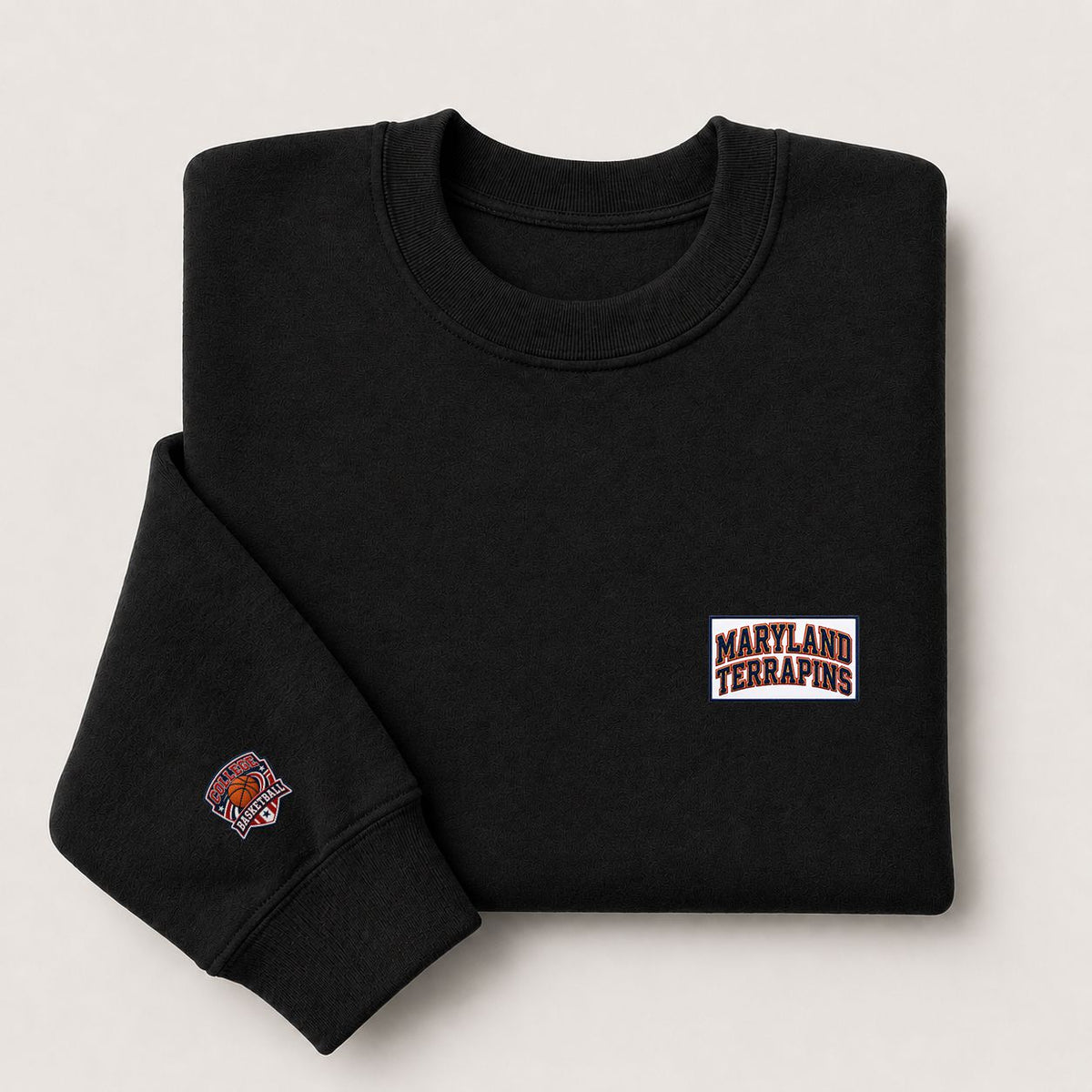 092 Maryland Terrapins Embroidered Logo Crewneck Sweatshirt - Unisex Adult Pullover