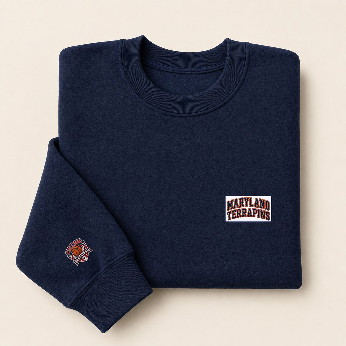 092 Maryland Terrapins Embroidered Logo Crewneck Sweatshirt - Unisex Adult Pullover