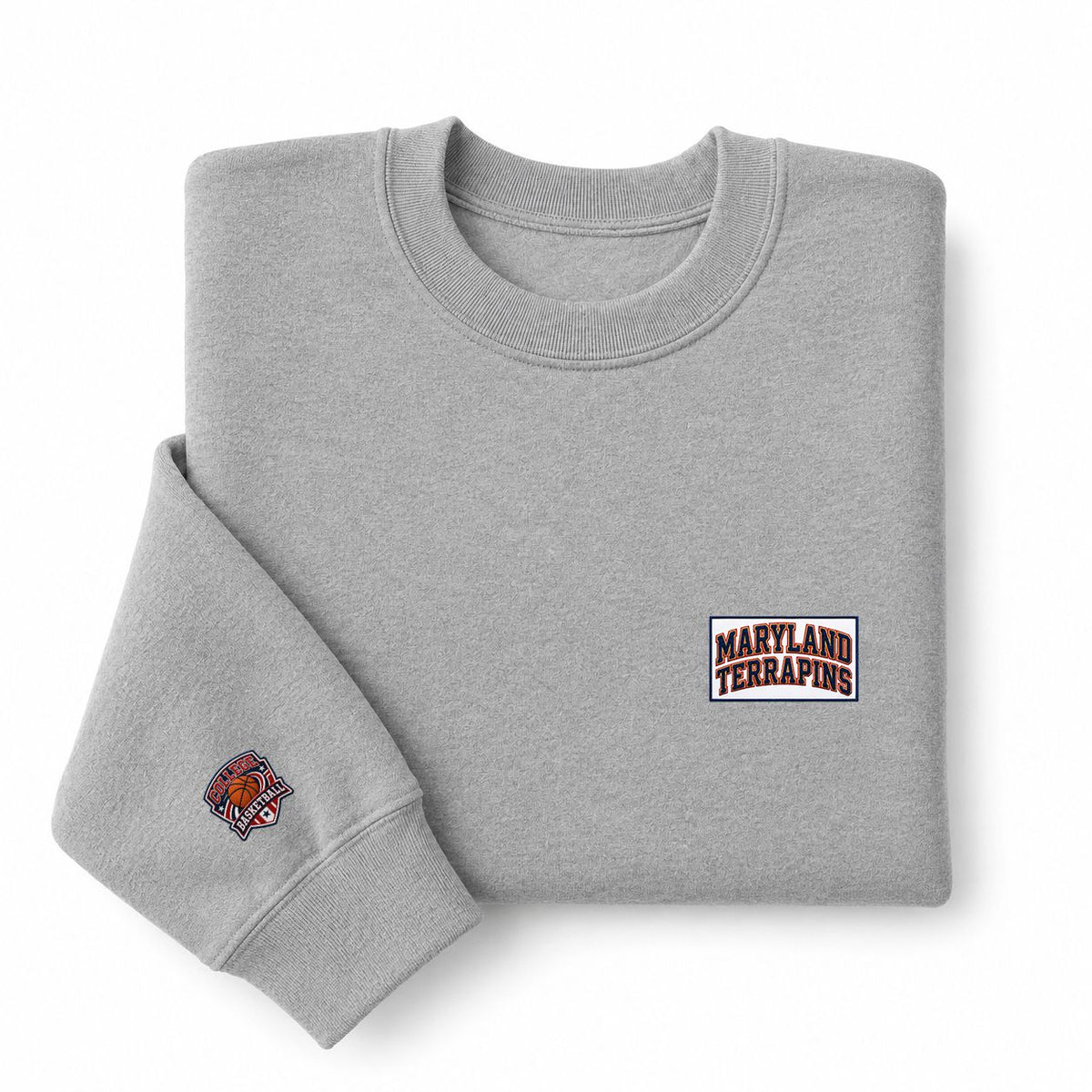 092 Maryland Terrapins Embroidered Logo Crewneck Sweatshirt - Unisex Adult Pullover