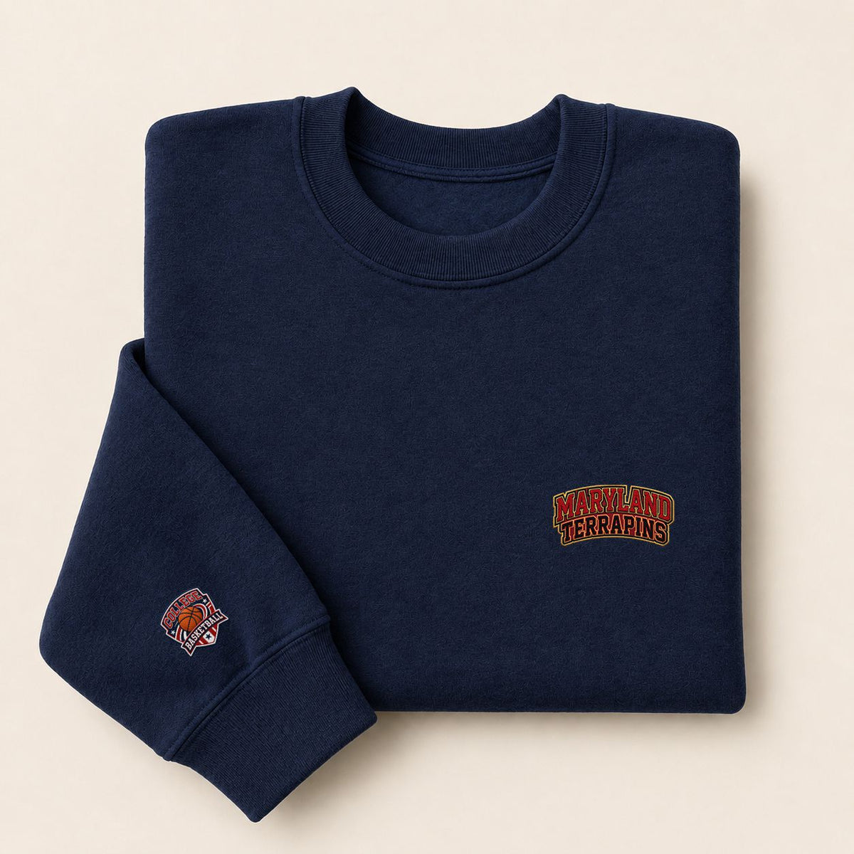 092 Maryland Terrapins Embroidered Logo Crewneck Sweatshirt - Unisex Adult Pullover