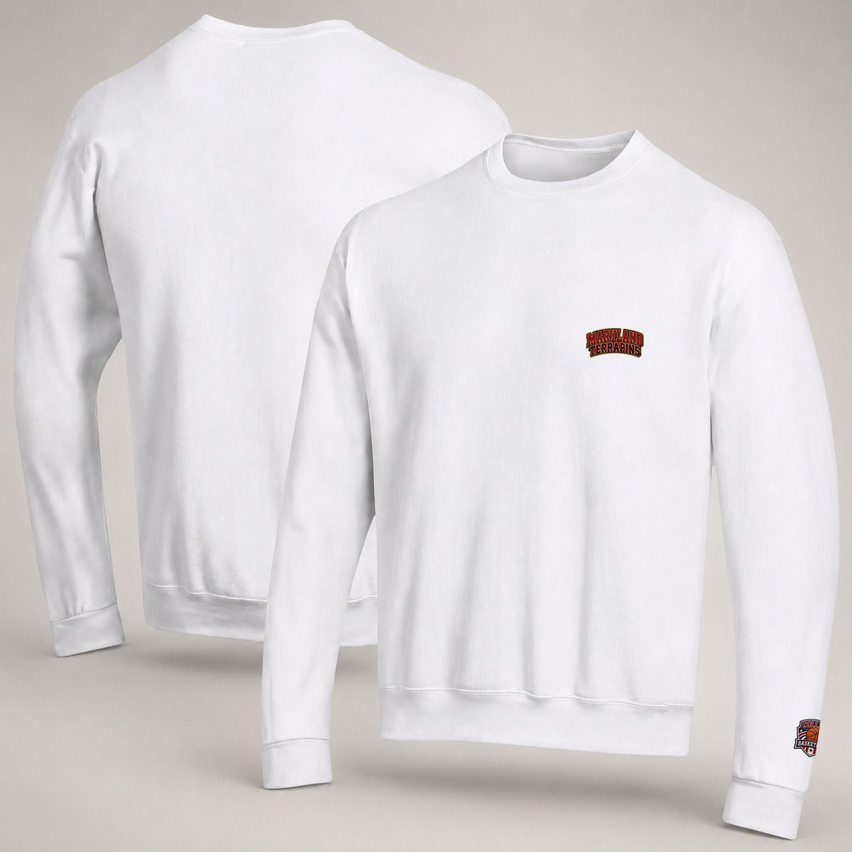 092 Maryland Terrapins Embroidered Logo Crewneck Sweatshirt - Unisex Adult Pullover