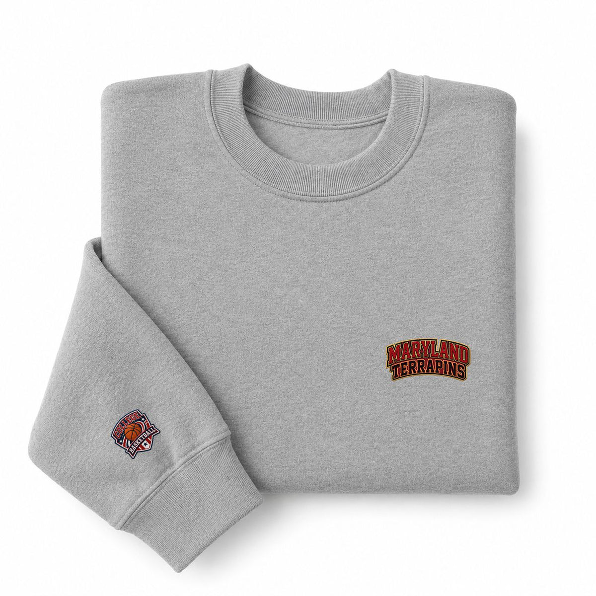 092 Maryland Terrapins Embroidered Logo Crewneck Sweatshirt - Unisex Adult Pullover