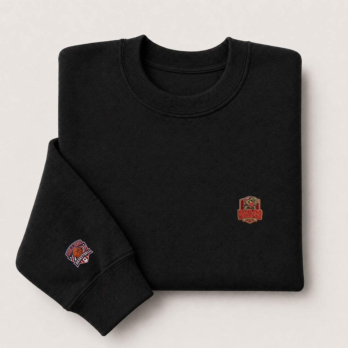 093 Maryland Terrapins Embroidered Logo Crewneck Sweatshirt - Unisex Adult Pullover