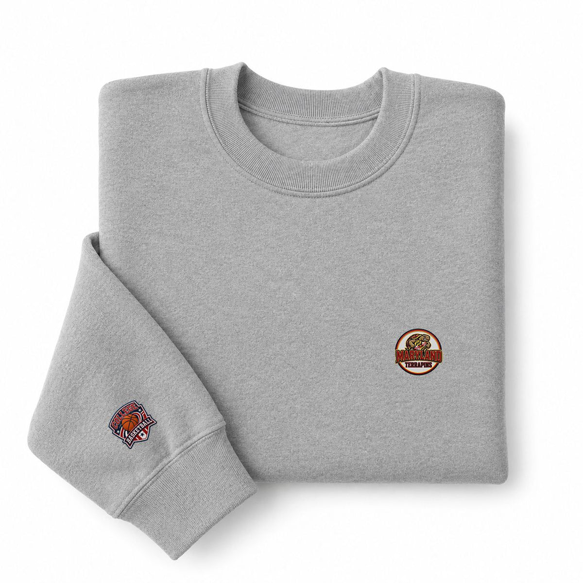 093 Maryland Terrapins Embroidered Logo Crewneck Sweatshirt - Unisex Adult Pullover