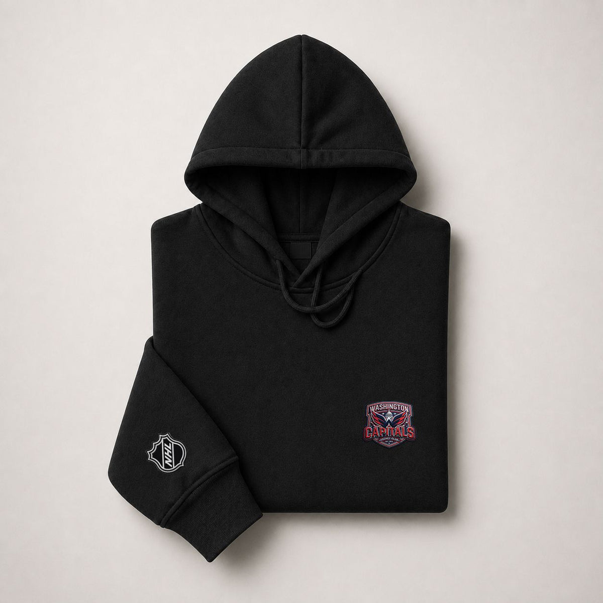 093 Washington Capitals Pullover Hoodie - Embroidered Logo Fleece Sweatshirt