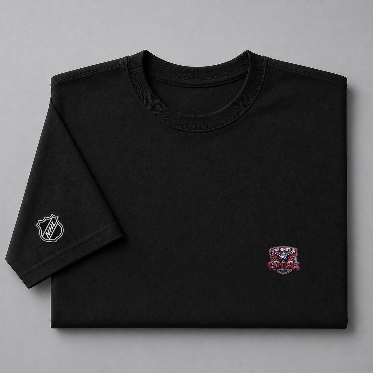 093 Washington Capitals Puff Embroidered Logo T-Shirt - Unisex Short Sleeve Tee