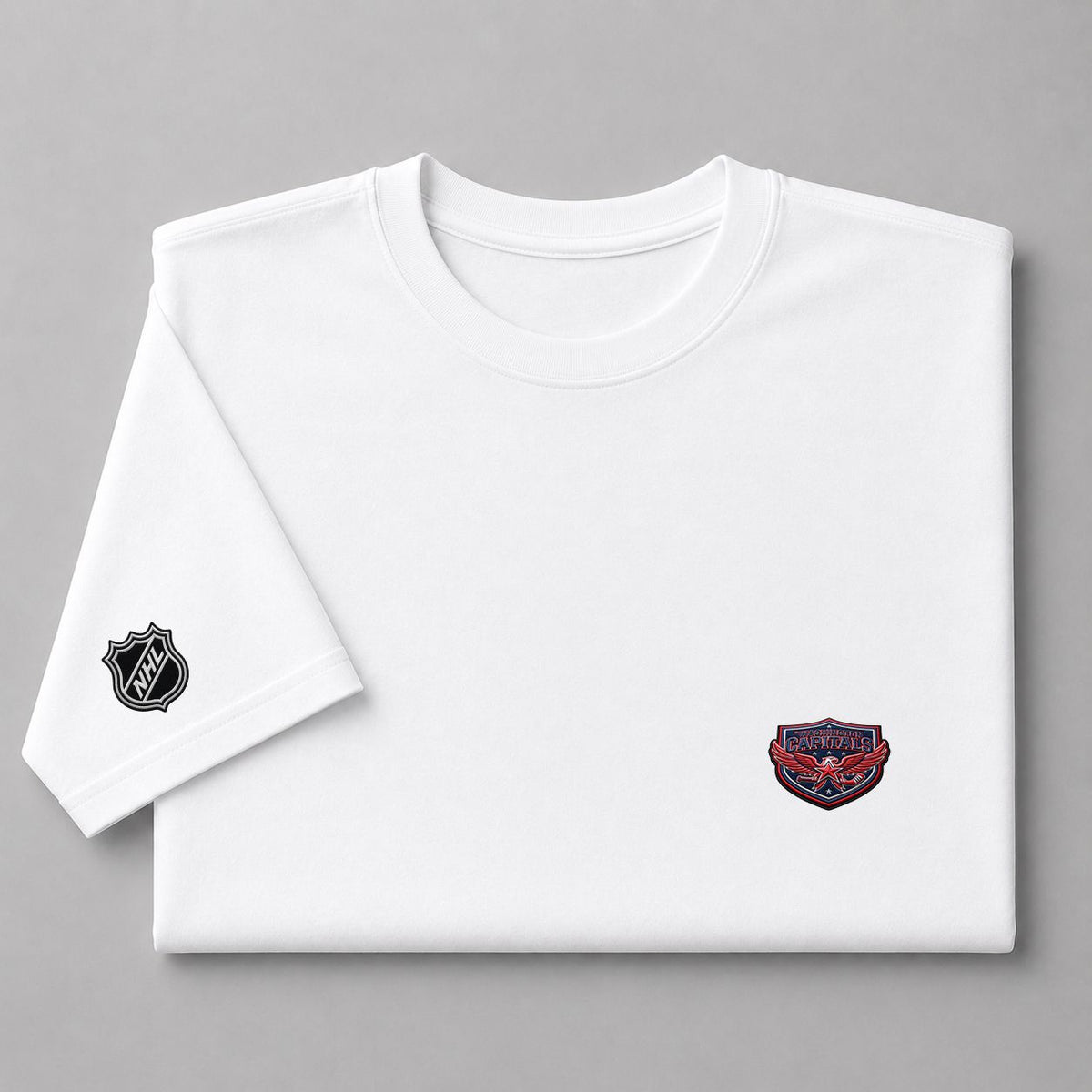 093 Washington Capitals Puff Embroidered Logo T-Shirt - Unisex Short Sleeve Tee