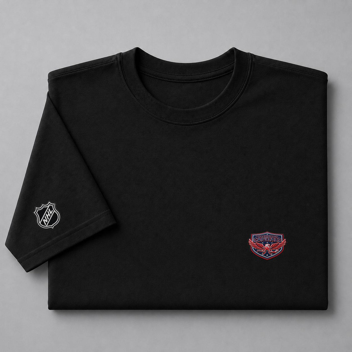 093 Washington Capitals Puff Embroidered Logo T-Shirt - Unisex Short Sleeve Tee