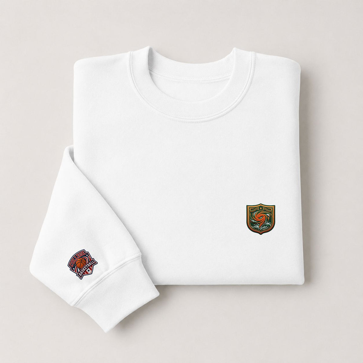 094 Miami Hurricanes Embroidered Logo Crewneck Sweatshirt - Unisex Adult Pullover