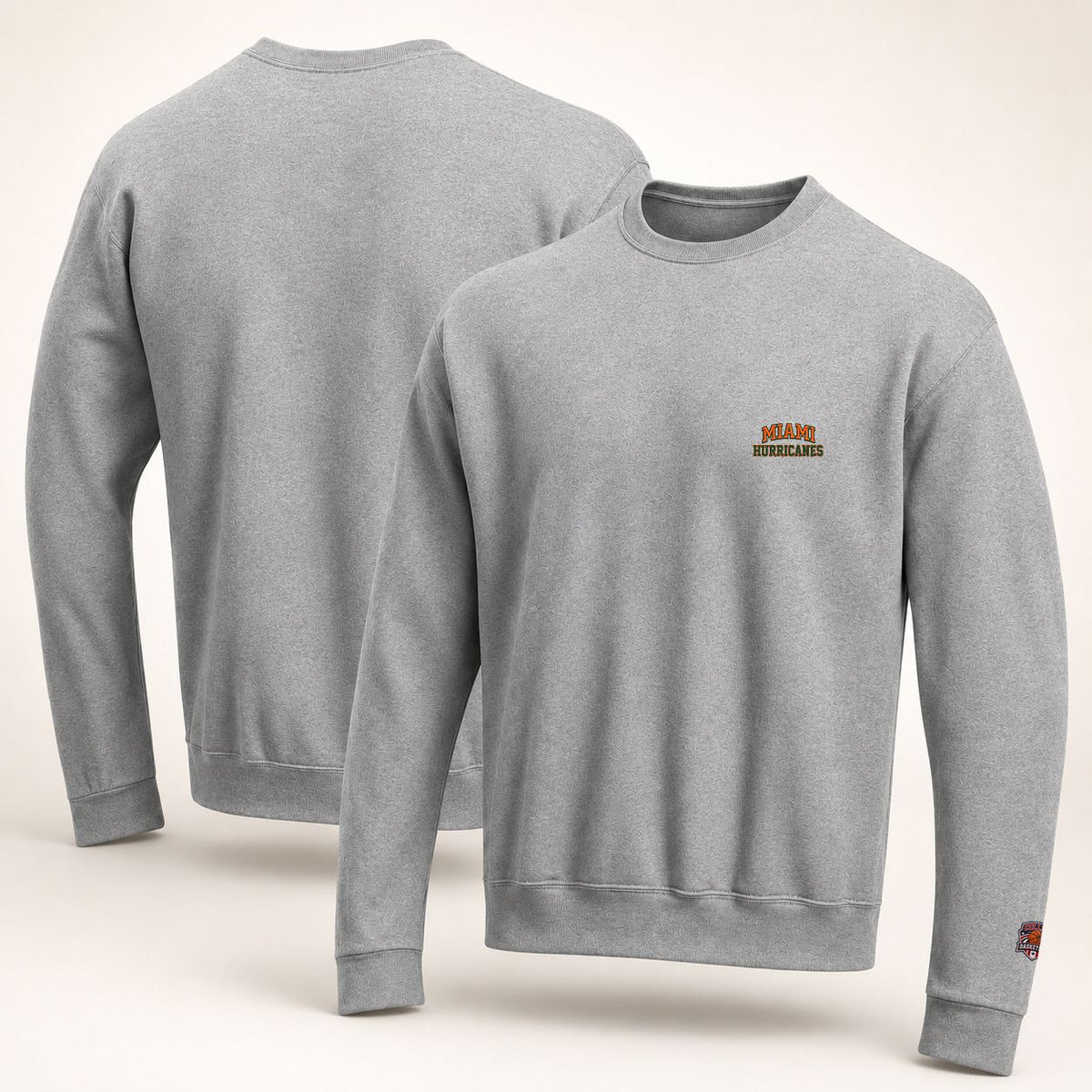095 Miami Hurricanes Embroidered Logo Crewneck Sweatshirt - Unisex Adult Pullover
